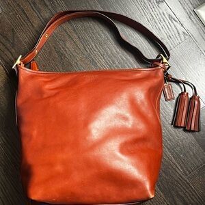 COACH Legacy Leather Hobo/Crossbody Duffle bag BritishTan/Cognac #G1221-19893